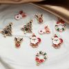 10pcs Bell Xmas Tree Enamel Pendant Santa Snowflake Charms DIY Christmas Gift Necklace Bracelet Accessories Party Supply