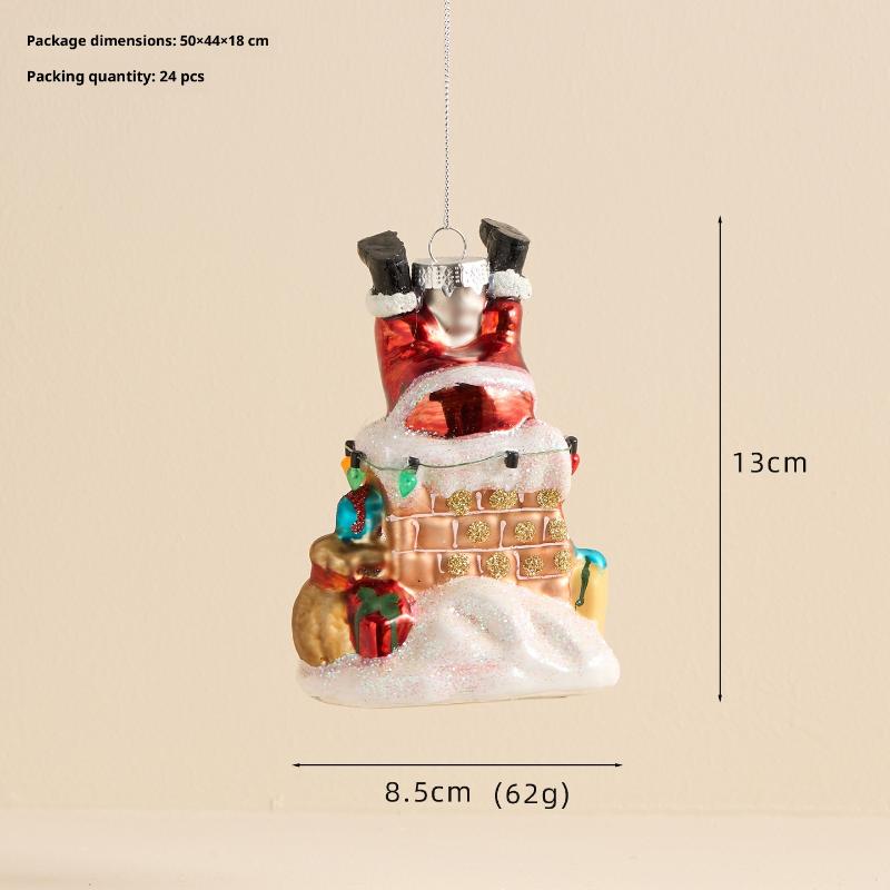 Christmas Pendant Plastic Material Old Man Car Bear Christmas Tree Hanging Decoration Family Party Christmas Decoration Pendant