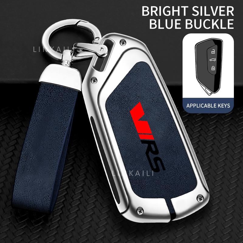 AAAJH1 Suitable for Skoda VIRS Scala Roomster Citigo Kodiaq Fabia Rapid Superb Zinc Alloy High-end Leather Car Key Chain Accessories