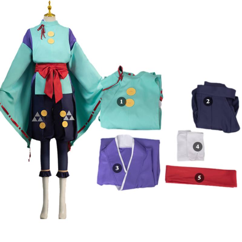 

Рождественский неуловимый самурай Косплей Украшение Костюм Выступление Рождественский Набор S зелёный