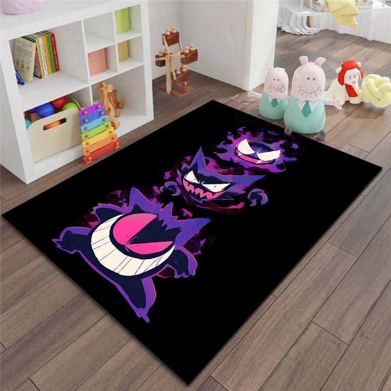 1ks Pokémon Gengar Potisk Kreslený Koberec Rohožka do Domu Obývacího Pokojíku Ložnice Pohovka Předsíň Dekorace Protiskluzová Podložka na Podlahu Kobereček do Dětského Koutku