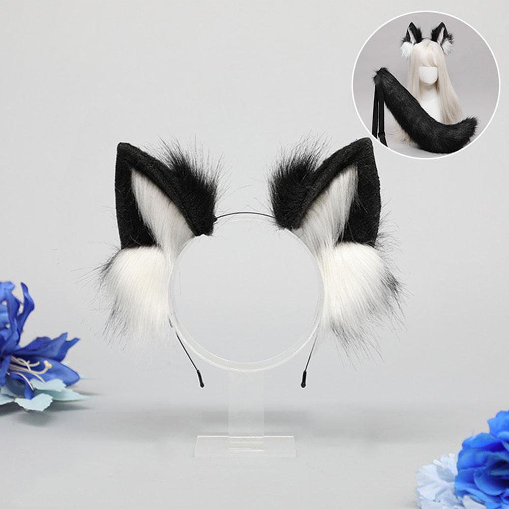 Handgemachtes Cosplay Tierohren-Haarband Roter Fuchs Wolfskönig Katze Bestienohr Kunstpelzschwanz Goldener Fuchs Anime Haar-Accessoires