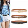 New Korean Version Retro Top Layer Cowhide Belt for Women Simple Black Versatile Genuine Leather Belt Retro Gold Buckle Jeans Belt