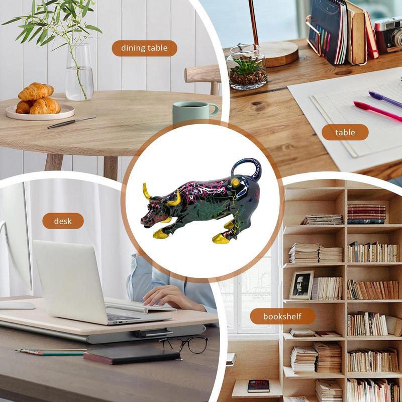 Wall Street Bull Ornament Charging Bull Animal Figurine Art Resin Charging Bull Figure Stylish Bull Figurine Workplace Decor for