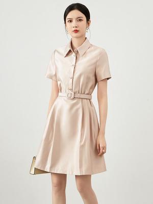 Silk Wool Waist-Slimming Summer Dress - Women's New Arrival