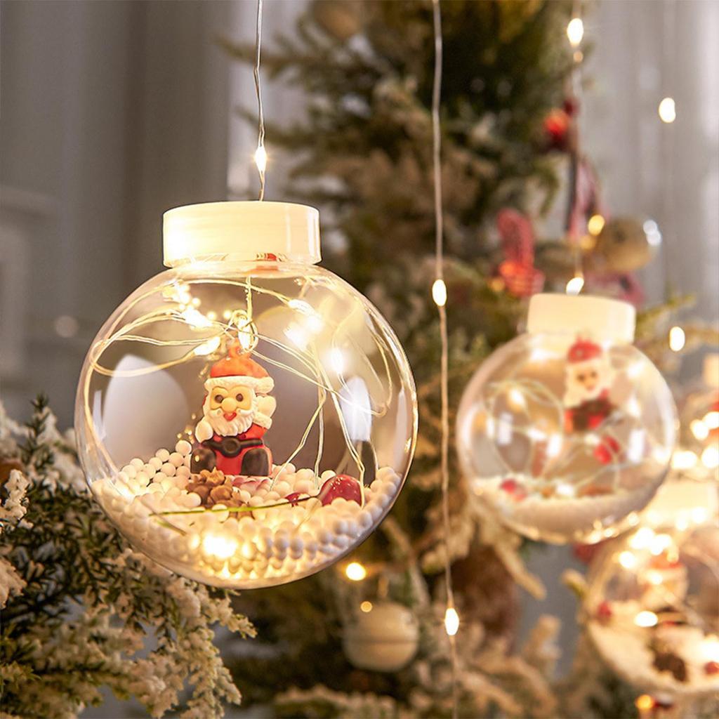 Christmas Transparent Wish Ball Curtain Lights, LED Snowman Decorative String Lights, Holiday Atmosphere Lighting