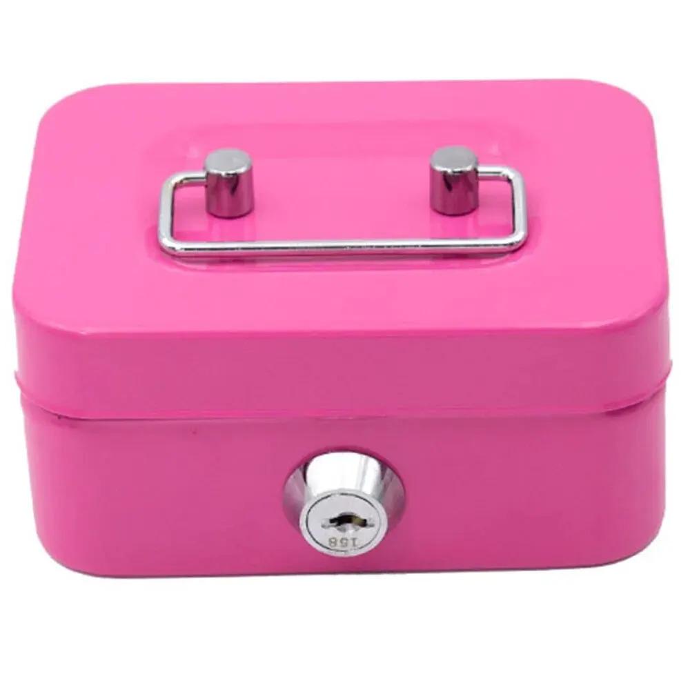 1PC Lockable Safe with Key - Portable Metal Safe, Creative Coin Organiser & Sturdy Storage Box for Kids