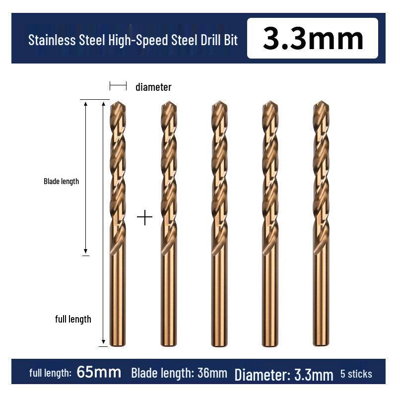 Cobalt Twist Drill Bit for High-Hardness 304 Stainless Steel and Metal