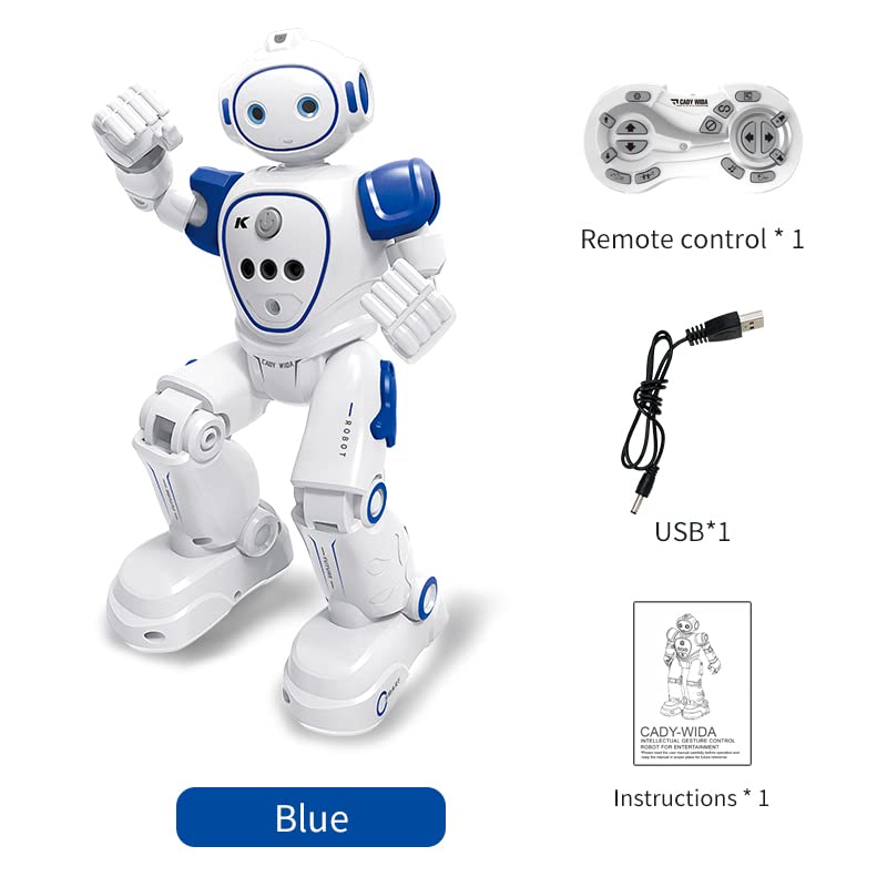 WEECOC Multifunctional Robot Radio Controlled Hand Gesture It Sings and Kids Birthday Gift Toy, Robot, Control, Dances, Toy, (White)