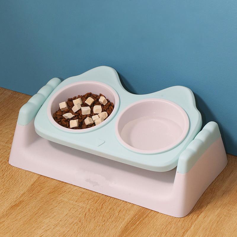 1 szt. miska dla kota miska na karmę dla kota regulowany kąt miska dla psa miska dla psa miska dla kota podwójna miska ochrona kręgosłupa szyjnego przyrząd do karmy dla psa