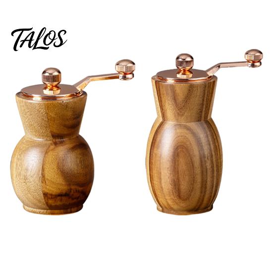 Acacia Wood Pepper Mill Manual Grinder Modern Hand-Cranked with Body Ceramic Blade Herb Metal Handle Blades Retro Salt for Kitchen Spice Container