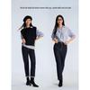 High-Waisted Slimming Straight-Leg Cigarette Pants for Petite Women, 2025 Spring/Autumn, Four-Way Stretch Blue.