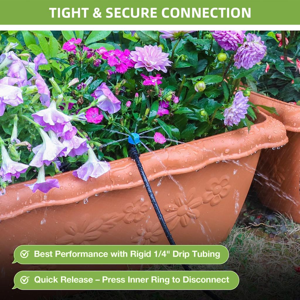 Drip Irrigation System Adjustable Premium Irrigation System for Garden Raised Beds Complete Drip Irrigation Kit W/ Drip Emitters