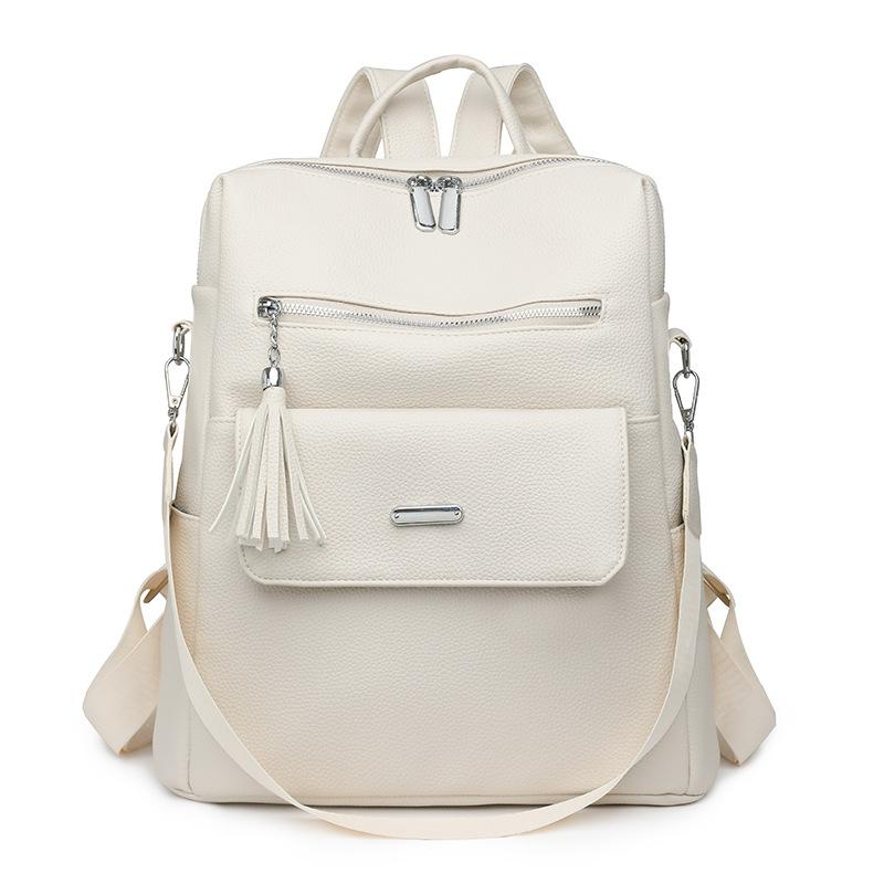 

Женский рюкзак новый уличный тренд простой модный большой вместимости дорожный рюкзак белый