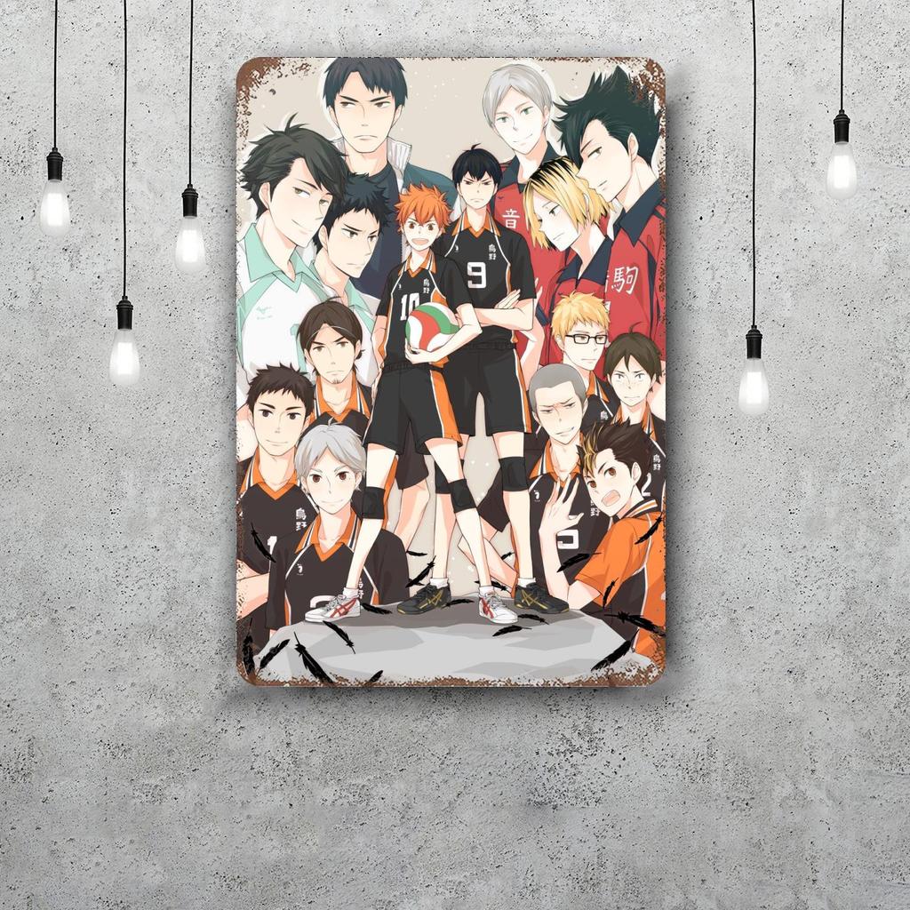 Haikyu Hinata Animation Vintage Metal Tin Signs Posters Decor Retro Metal Plaque Wall Art Decor for Garage Bar