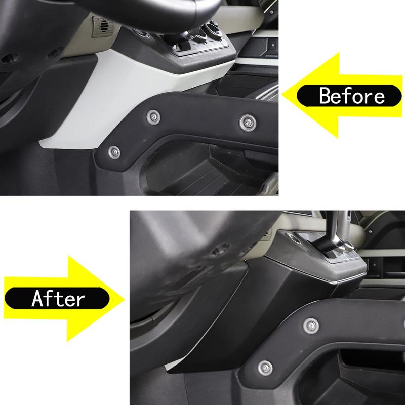 For 2020-2023 Land Rover Defender 90 110 ABS Matte Black car center console knee side panel trim cover sticker car accessories