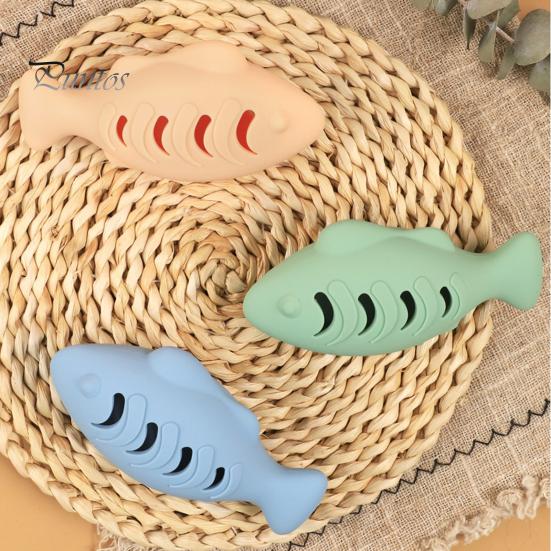 Katzenspielzeug aus Silikon in Fischform mit Katzenminzenbällen, bissfestes Zahnreinigungsspielzeug für Hauskatzen, interaktive Fischpuppe zur Linderung von Langeweile