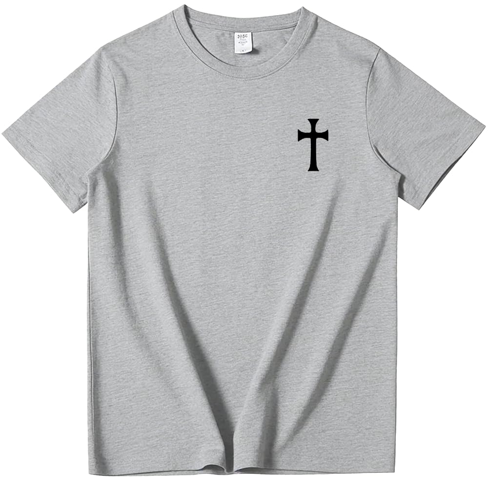 Jesus Cross T-Shirt Christ God Faith Christian Cross Shirt Casual Crew Neck Short Sleeve Graphic Tee Tops for Men Women