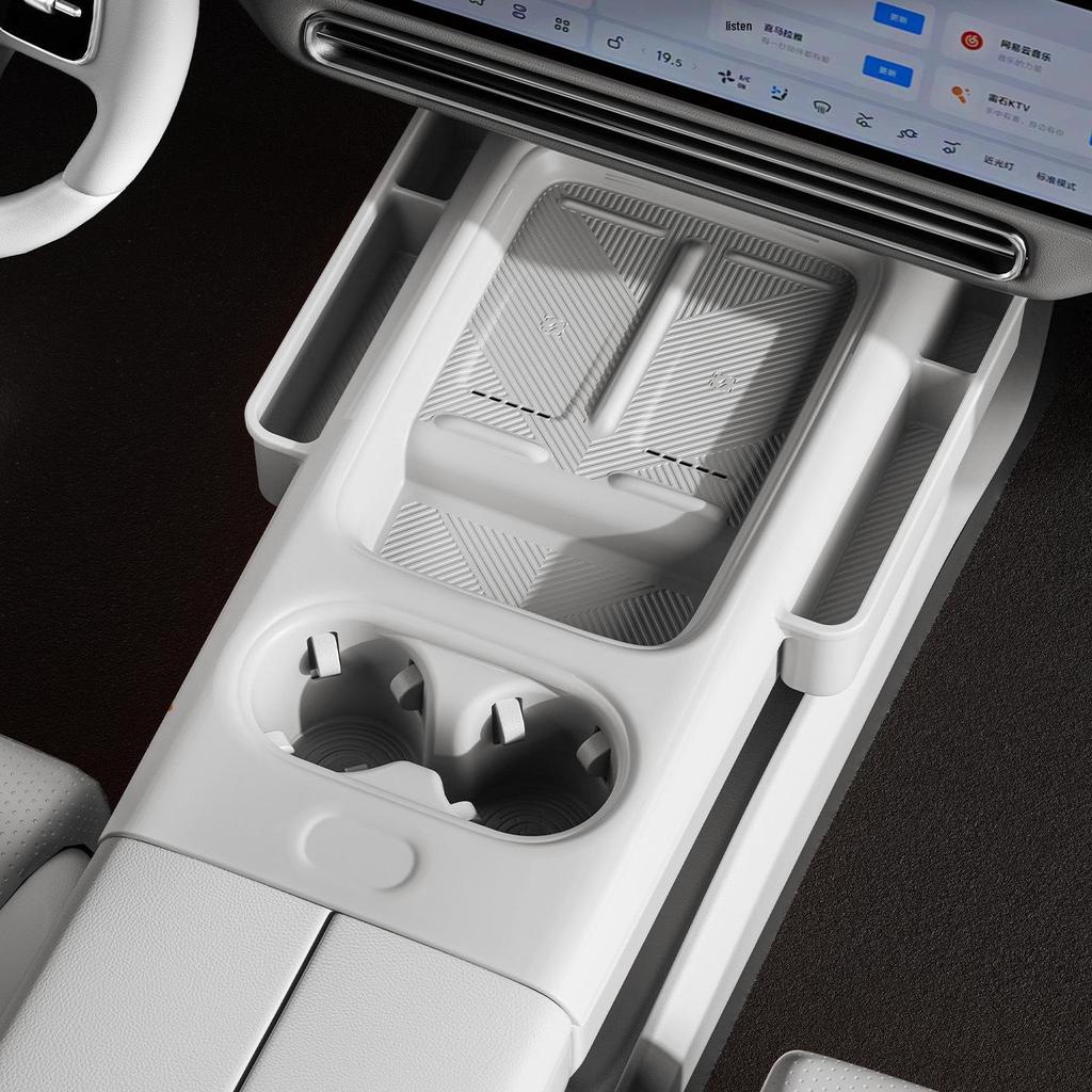Li Auto i6 Center Console Cup Holder Silicone Storage Mat - Fits 25 Models, Multifunctional Car Accessory