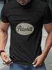 For PETERBILT Cursive Script Emblem Black & White T-shirt - 180g All-Season Cotton Crew Neck Short Sleeve