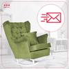 Gaja Wing Chair Rocking Scandinavian Family Meble Emerald Fern