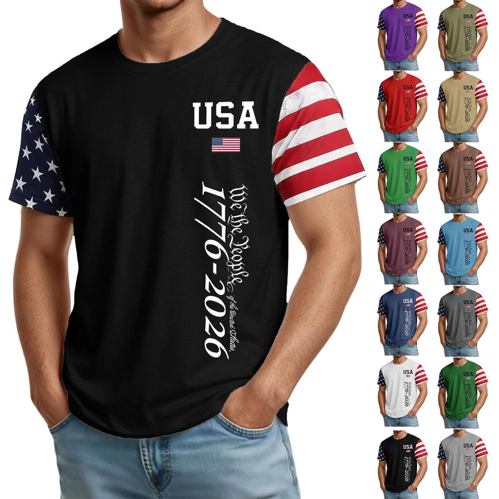 Men's Casual Round Neck Lightweight Breathable Short-Sleeve Top