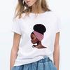 Fashion Cool Melanin Black Tattoo Girl T Shirts Women O Neck Short Sleeve Harajuku Tshirt Kawaii