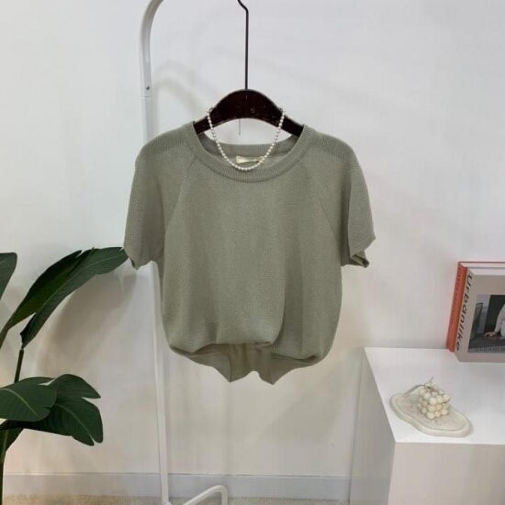 C S In The Room Women Nare lInen baSiC Raglan Short Sleeve Knit 6Color