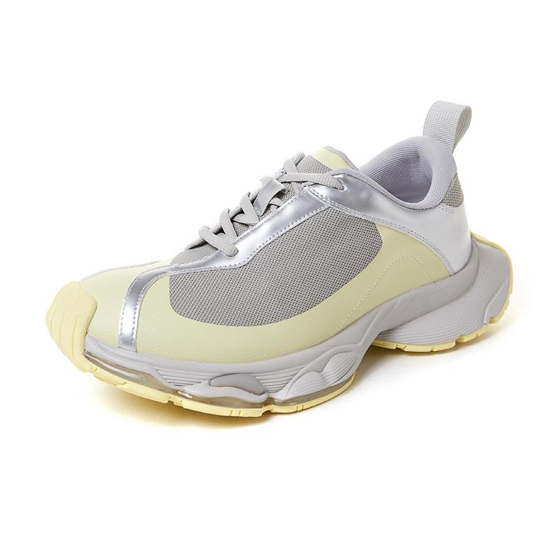 

thick-soled women s new versatile height-increasing mesh breathable sports shoes, lightweight soft-soled ultra-light casual shoes Women s 40 лимонно-желтый