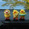 3/6pcs Cartoon Resin Little Yellow Duck Model Car Center Console Decor Cute Car Ornaments Auto Interior Dashboard Accessories