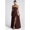 Women's Tube Top Solid Color Split Dress Fashionable and Sexy Halter High Split Dress