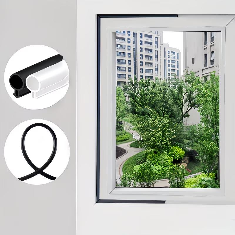 6m/236.22in Window sealing strip,plastic steel door and window sealing strip,sound insulation,insulation,warmth O-type windproof