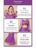 Fantasia de Apresentação de Dança do Ventre Indiana Huayu - Conjunto de Vestido de Manga Comprida de Chiffon para Mulheres