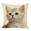 Talos Cute Cat Soft Linen Throw Pillow Case Cushion Cover Home Car Sofa Bed Decor