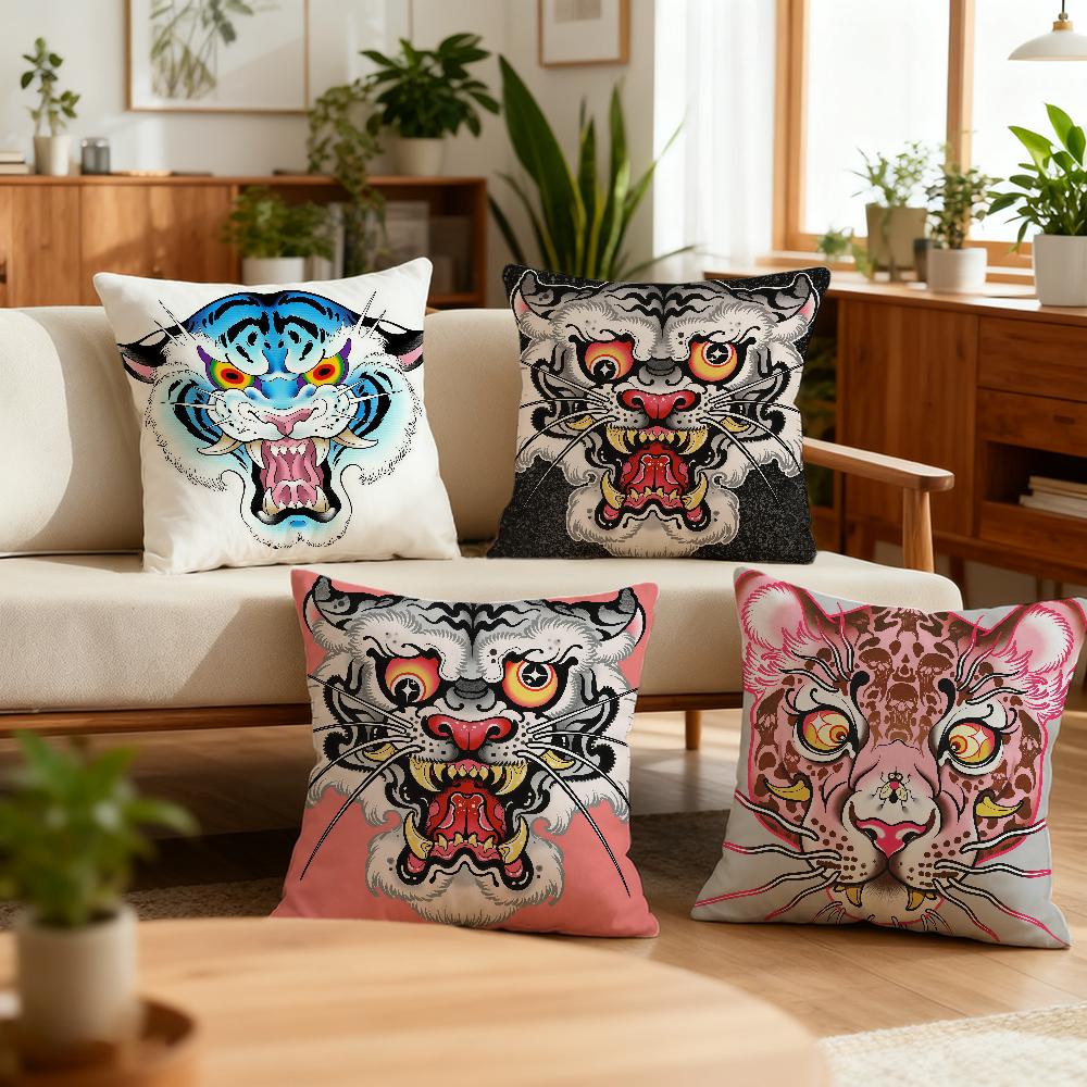 Fashion Tiger Head Art cushion cover Decoration Room Shop Car Best Home Office Coffee Pillow Sofa Printing Nordic Simplicity Hit
