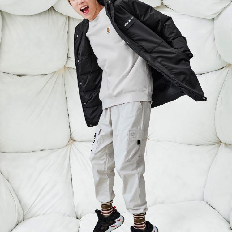 Adidas Neo Down Parka With Multiple Pockets And Hood Men Outerwear Black HF0505