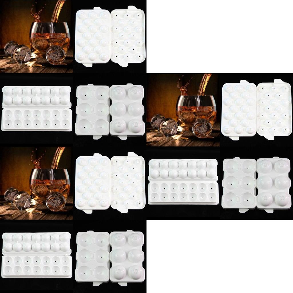 Premium Whiskey Box Ice Ball Cube Maker Tray With Stylish Round Sphere Mould
