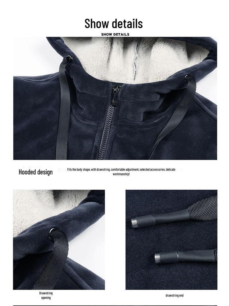 Men's Plus Size Silver Fox Fleece Hoodie & Lambswool Sweatpants Winter Set