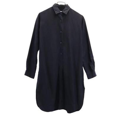 YAECA Silk Long Sleeve Shirt One Piece M Navy System Women Used