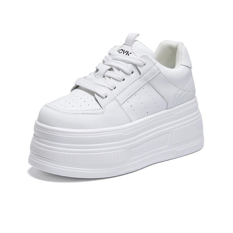 

Muffin thick sole inner height increase round head white shoes children versatile spring new sports style casual shoes women 40 білий