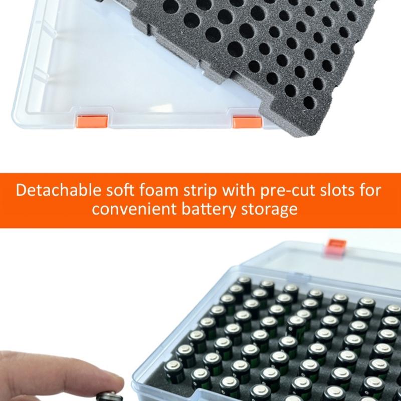 Big Capacity Battery Storage Case Holds 64 Normal And 36 Mini Batteries With Locking Lid For Easy Maintenance
