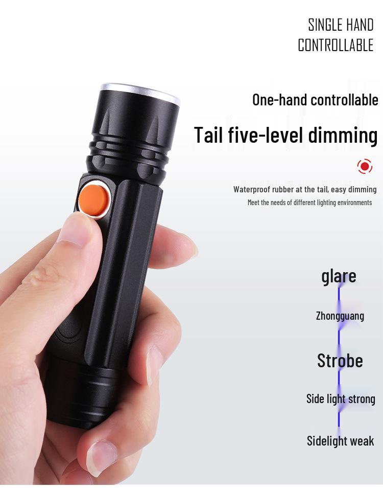 Rechargeable High-Power LED Flashlight: Multi-Function, Zoomable, Super Bright, Long-Range and Portable for Outdoor Use.