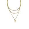 Golden Multi-Layers Women's Necklace Heart Pendant Chain Necklace Fashion Jewelry