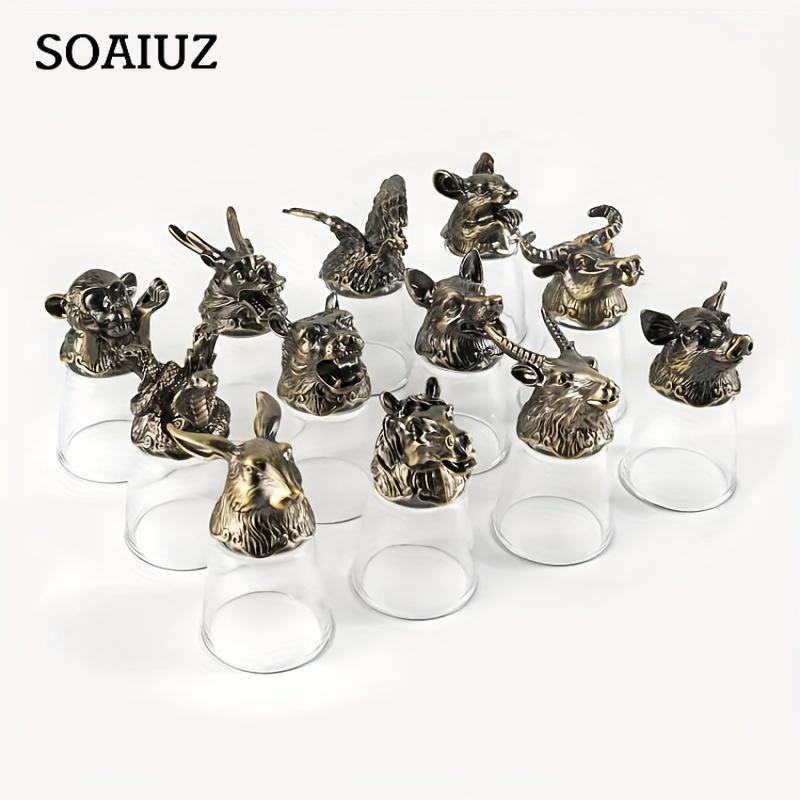 Elegante set di 12 bicchieri da shot Zodiac - Bicchieri cinesi Baijiu multiuso e riutilizzabili perfetti come regalo