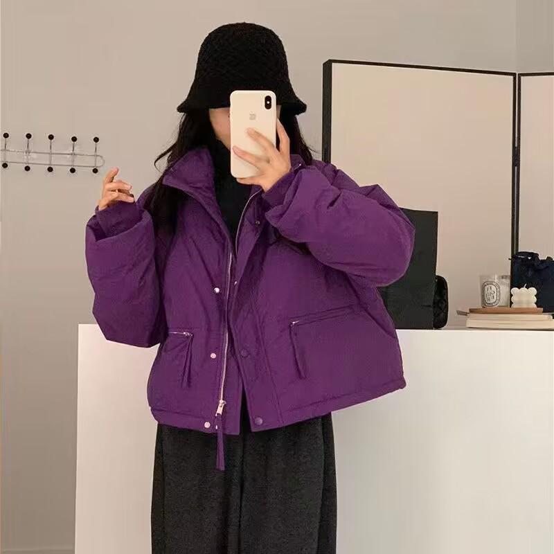 Korean Style Women's Winter Clearance: Short, Thick, High-Waisted Down Cotton-Padded Jacket