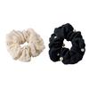 Hair Tie Pleated Texture Imitation Pearls Embellishment Hair Rope Strong Ponytail Holder Buns