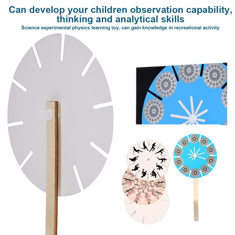 4Pcs Phenakistoscope Child DIY Assemble Experiment Educational Science Funny Toy