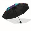 KISS Muzyka Automatyczny Składany Parasol ze Stabilnym Żelaznym Stelażem, Przenośny Kompaktowy Parasol Podróżny do Użytku Całorocznego Imprezy 0807063