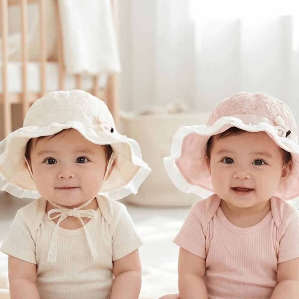 Soft Brim Baby Sun Hat Pearl Bowknot Toddler Bucket Hats New UV Protection Cap  Travel