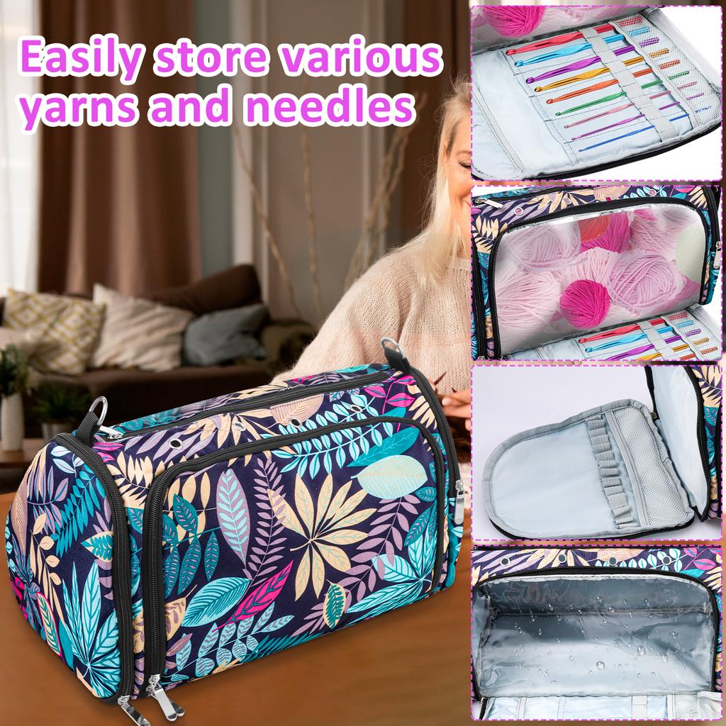 Knitting Bag Yarn Crochet Storage Bag Dustproof Large Capacity Portable Travel Sewing Needle Organizer Accessories